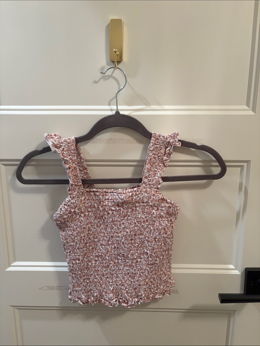 Cat & Jack Pink Speckle Smocked Ruffle Tank